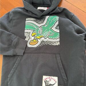 Mitchell & Ness Black and Green Eagles Hoodie
